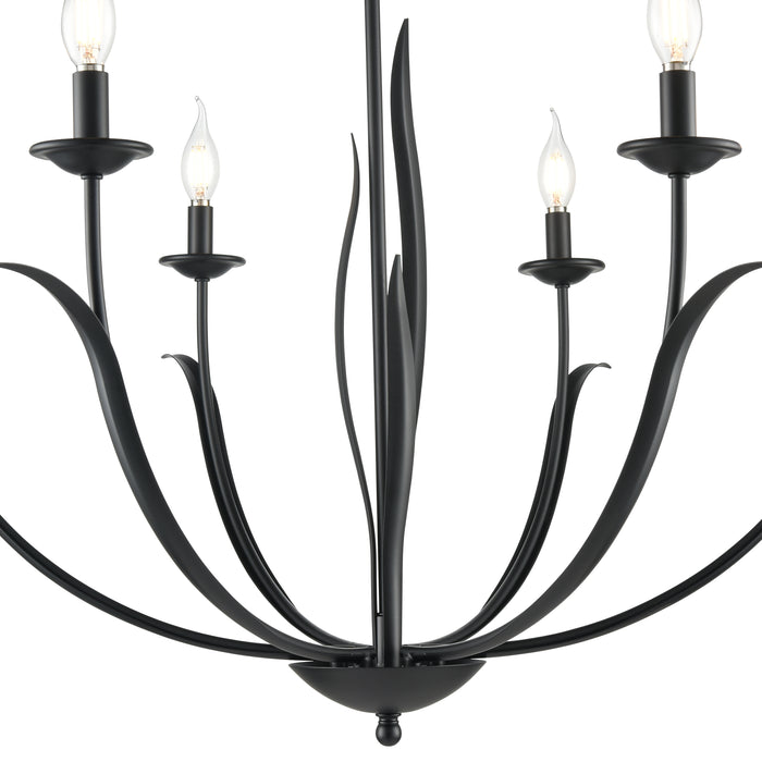 26.5'' Charlize Matte Black 6 Light Chandelier