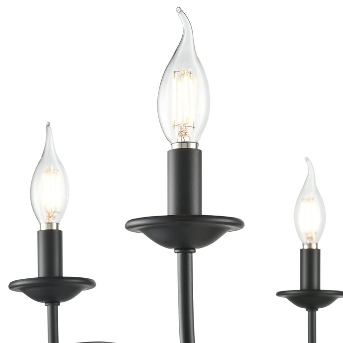 26.5'' Charlize Matte Black 6 Light Chandelier