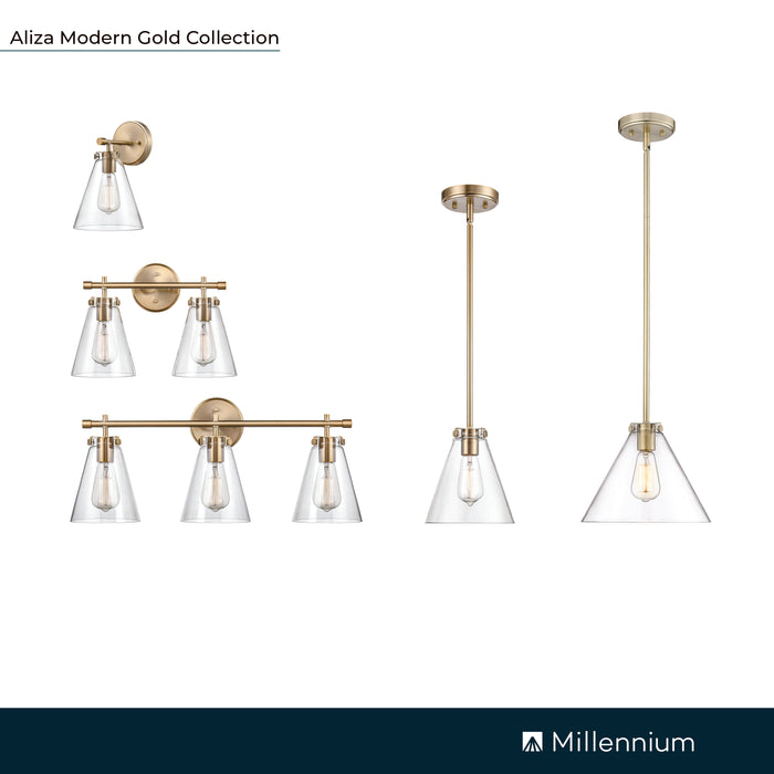 27'' Aliza Modern Gold 3 Light Bath Vanity