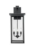 27-inch Barkeley Powder Coated Black 4-Light Outdoor Wall Sconce with Clear Glass