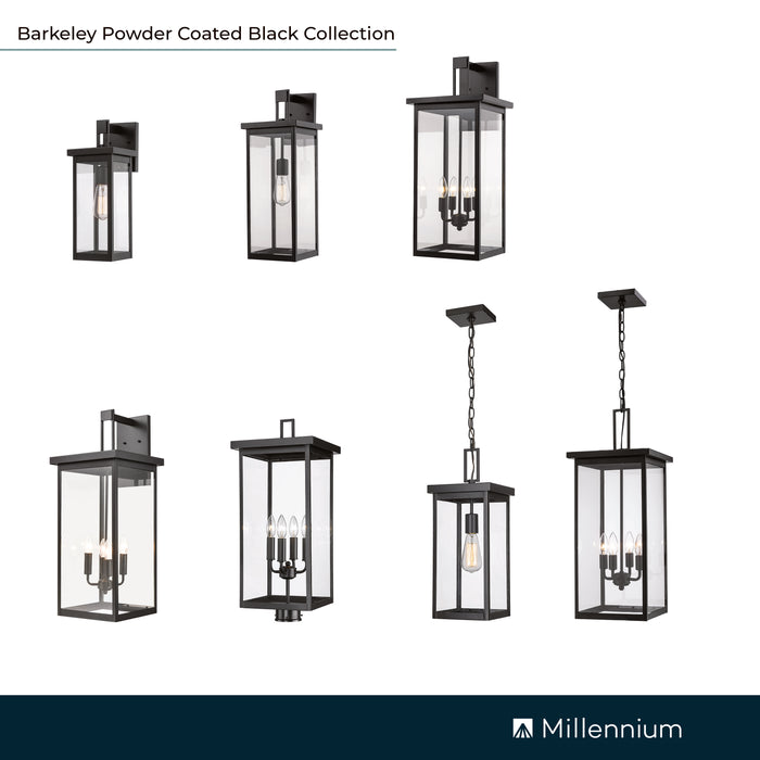 27-inch Barkeley Powder Coated Black 4-Light Outdoor Wall Sconce with Clear Glass