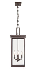 27-inch Barkeley Powder Coated Bronze 4-Light Outdoor Hanging Lantern with Clear Glass