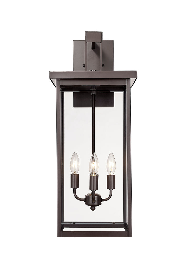 27-inch Barkeley Powder Coated Bronze 4-Light Outdoor Wall Sconce with Clear Glass