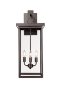 27-inch Barkeley Powder Coated Bronze 4-Light Outdoor Wall Sconce with Clear Glass