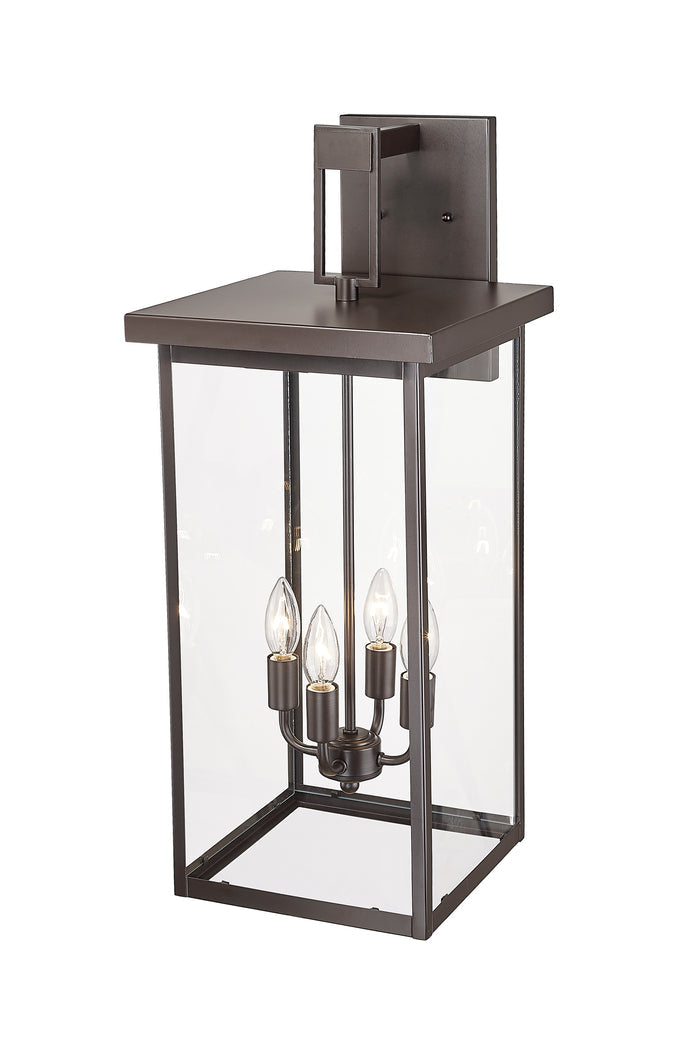 27-inch Barkeley Powder Coated Bronze 4-Light Outdoor Wall Sconce with Clear Glass