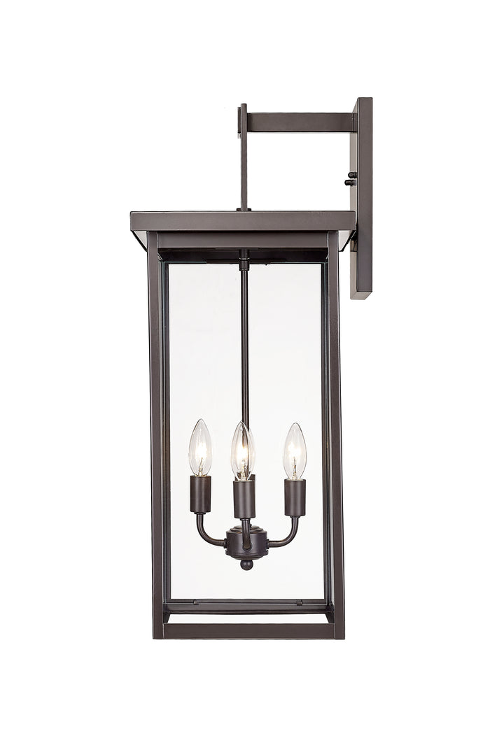27-inch Barkeley Powder Coated Bronze 4-Light Outdoor Wall Sconce with Clear Glass