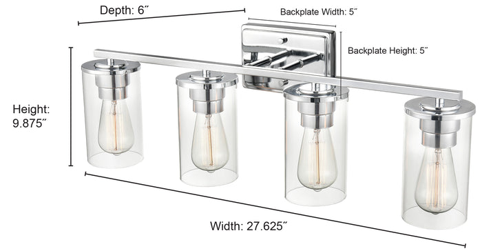 27.63'' Verlana Matte Black 4 Light Bath Vanity