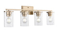 27.75-inch Verlana Modern Gold 4-Light Clear Glass Bathroom Vanity Light