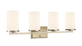 27.75-inch Verlana Modern Gold 4-Light Etched White Glass Bathroom Vanity Light
