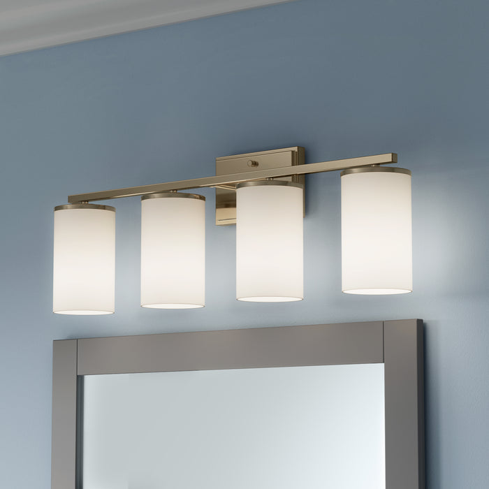 27.75-inch Verlana Modern Gold 4-Light Etched White Glass Bathroom Vanity Light