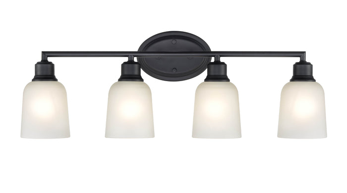 28'' Amberle Matte Black 4 Light Bath Vanity