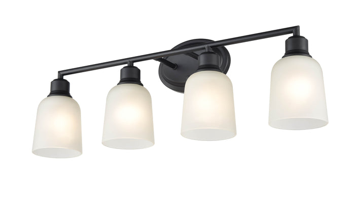 28'' Amberle Matte Black 4 Light Bath Vanity