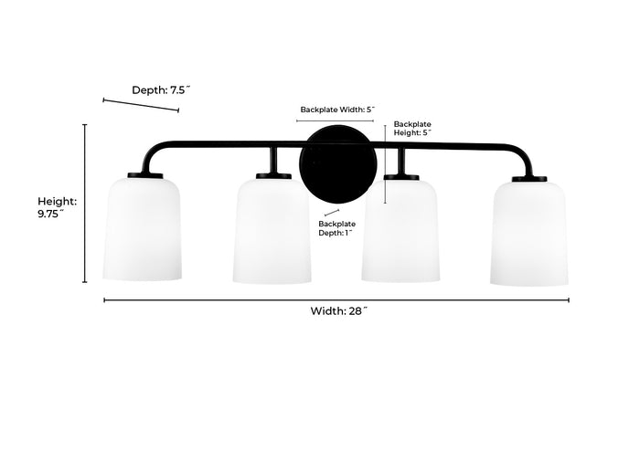 28'' Laphia Modern Gold 4 Light Bath Vanity