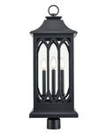 29'' Mallorey Powder Coated Black 3 Light Post Lantern