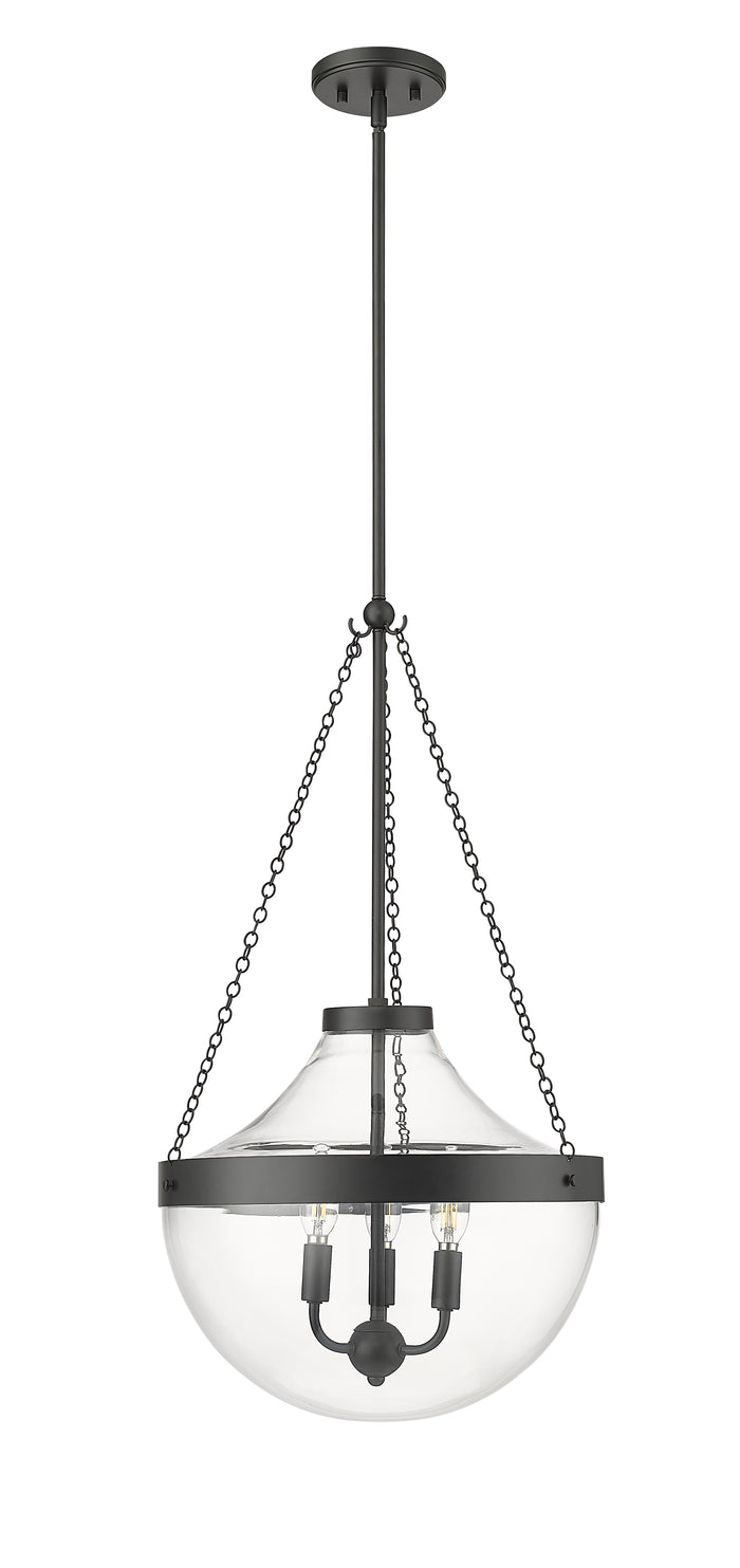 29.4'' Clarra Matte Black 3 Light Pendant