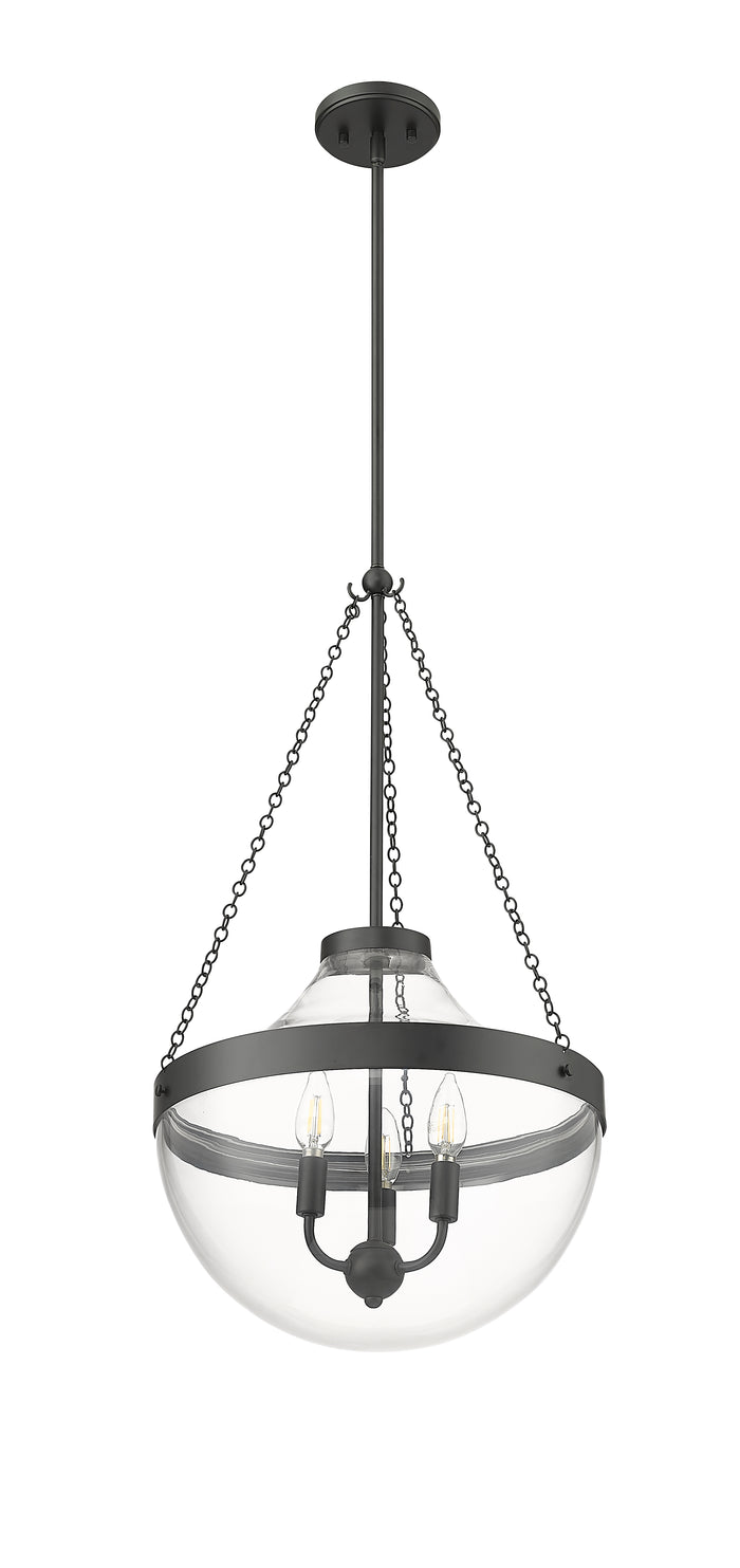 29.4'' Clarra Matte Black 3 Light Pendant
