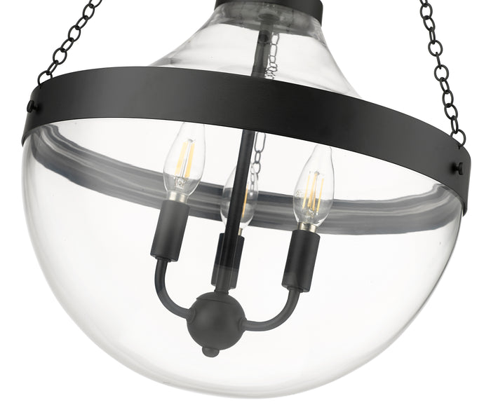 29.4'' Clarra Matte Black 3 Light Pendant