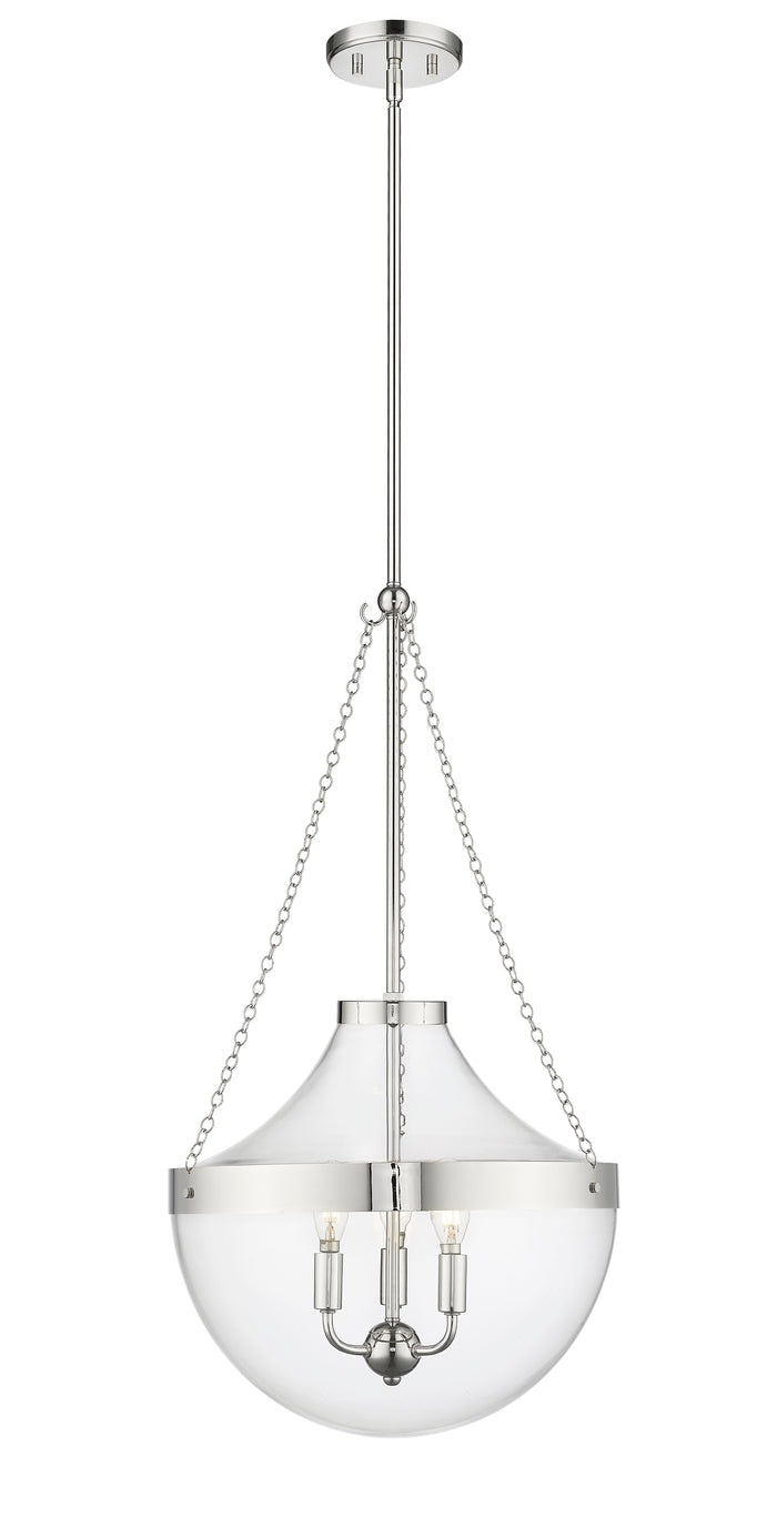 29.5'' Clarra Polished Nickel 3 Light Pendant
