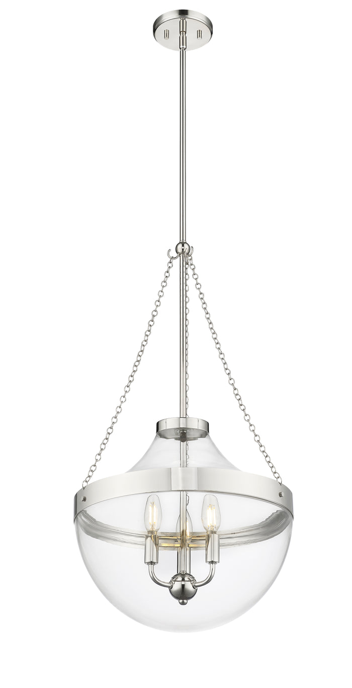 29.5'' Clarra Polished Nickel 3 Light Pendant