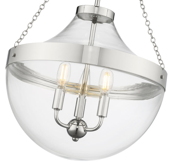 29.5'' Clarra Polished Nickel 3 Light Pendant