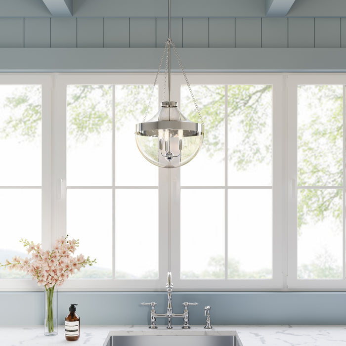 29.5'' Clarra Polished Nickel 3 Light Pendant