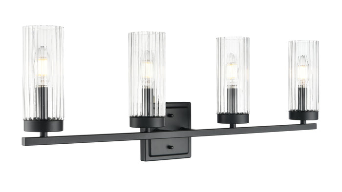 29.75'' Iversen Matte Black 4 Light Bath Vanity