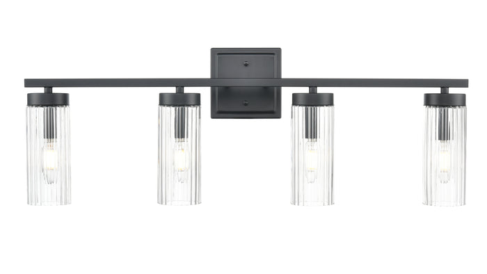 29.75'' Iversen Matte Black 4 Light Bath Vanity