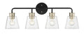30'' Cameron Matte Black/Modern Gold 4 Light Bath Vanity