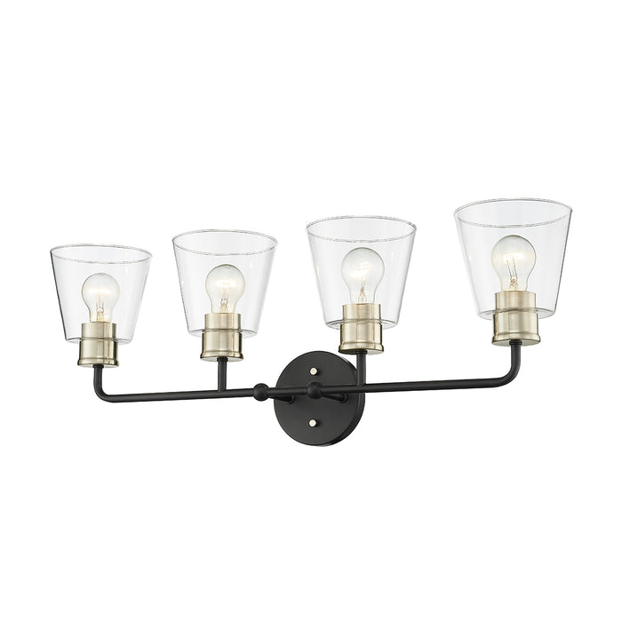 30'' Cameron Matte Black/Modern Gold 4 Light Bath Vanity