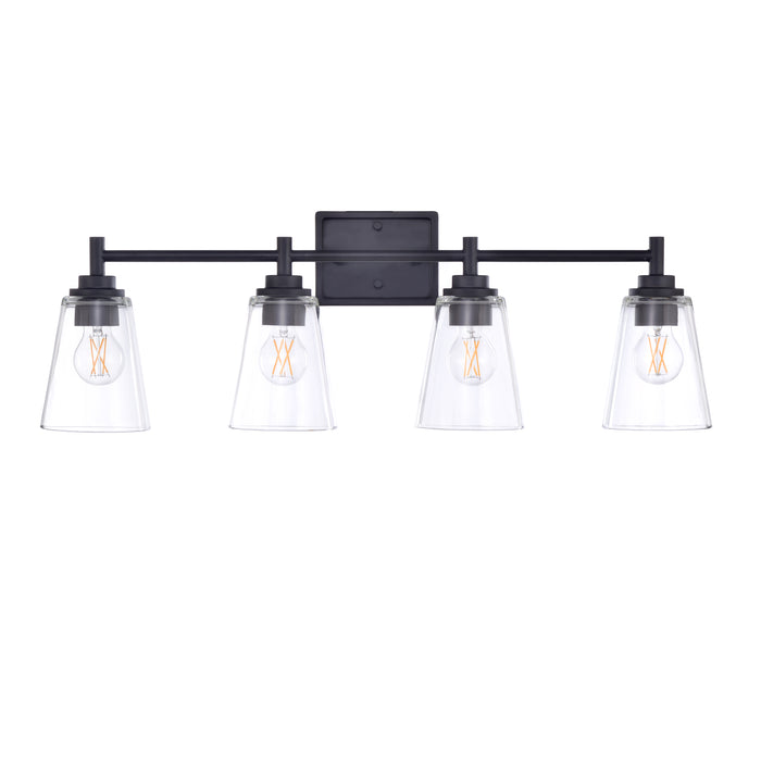 30-inch 4-light Matte Black Vanity Light