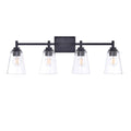 30-inch 4-light Matte Black Vanity Light