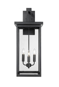 30-inch Barkeley Powder Coated Black 4-Light Outdoor Wall Sconce with Clear Glass