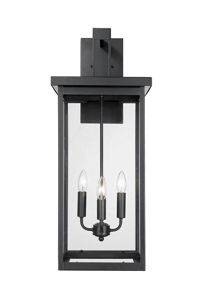 30-inch Barkeley Powder Coated Black 4-Light Outdoor Wall Sconce with Clear Glass