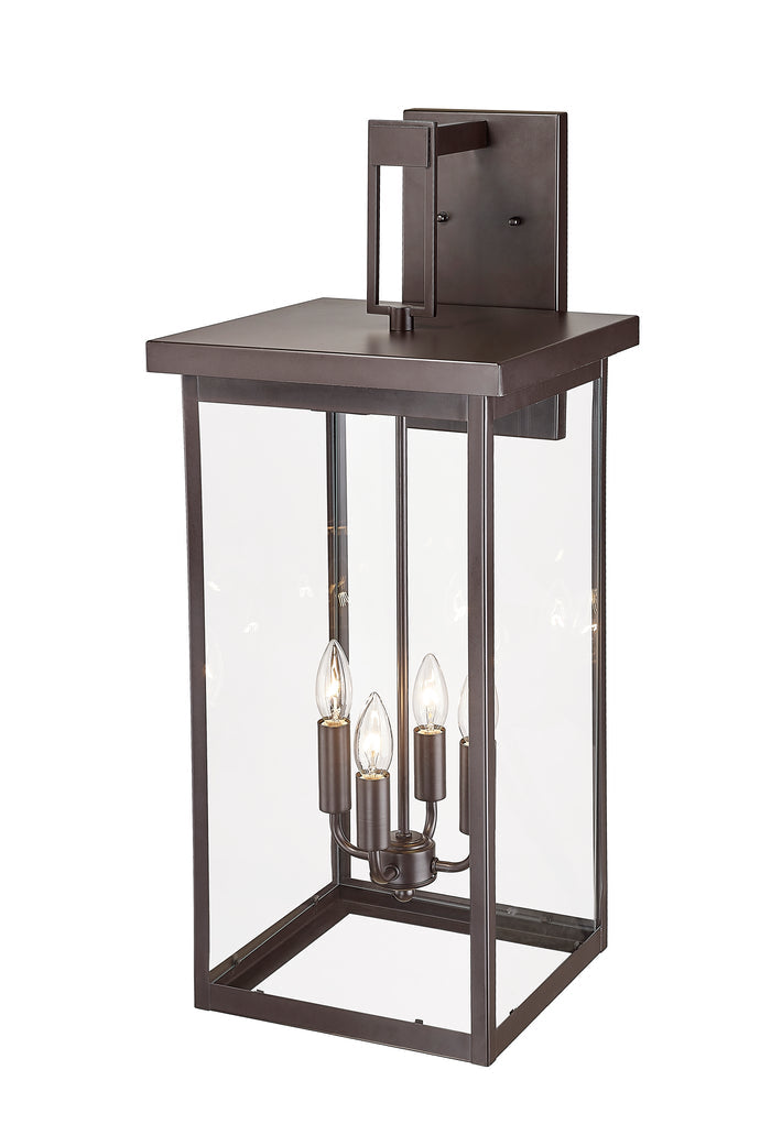 30-inch Barkeley Powder Coated Bronze 4-Light Outdoor Wall Sconce with Clear Glass