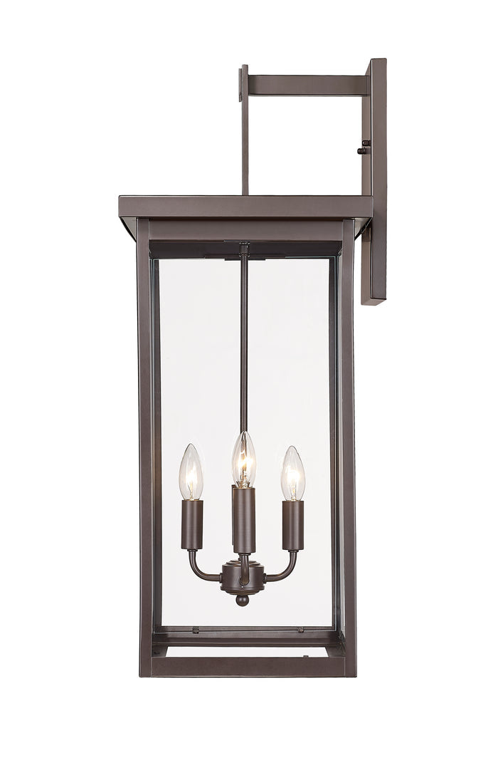 30-inch Barkeley Powder Coated Bronze 4-Light Outdoor Wall Sconce with Clear Glass