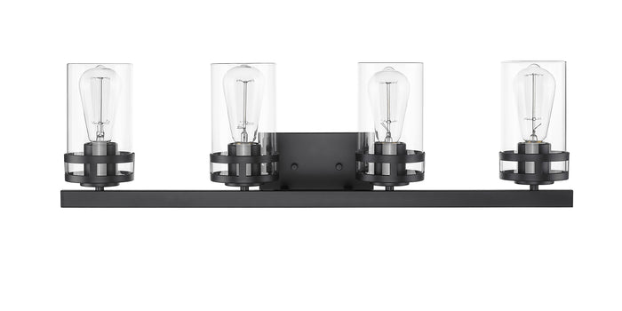 30.25'' Lunden Matte Black 4 Light Bath Vanity