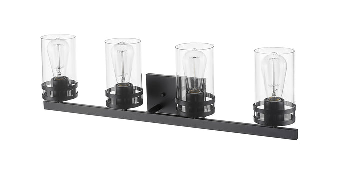 30.25'' Lunden Matte Black 4 Light Bath Vanity