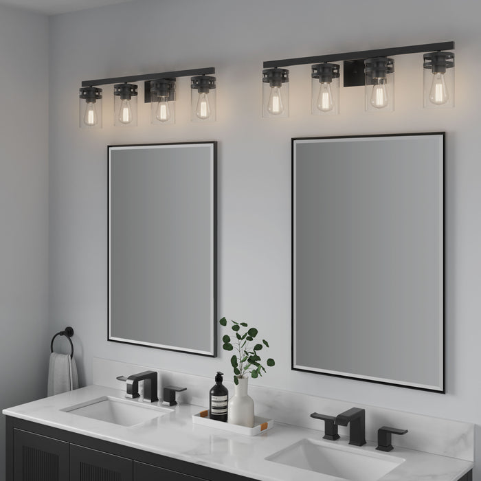 30.25'' Lunden Matte Black 4 Light Bath Vanity