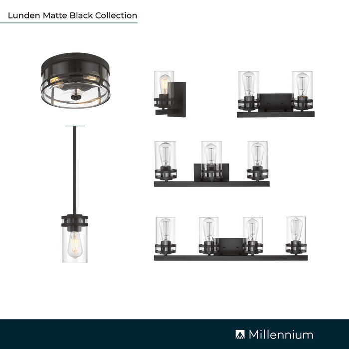 30.25'' Lunden Matte Black 4 Light Bath Vanity