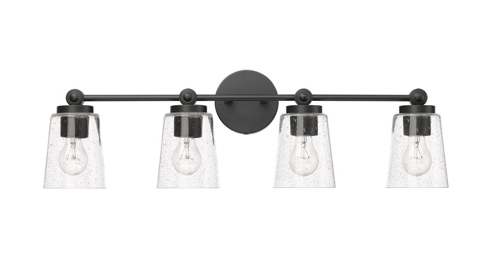 30.5'' Lauryn Matte Black 4 Light Bath Vanity