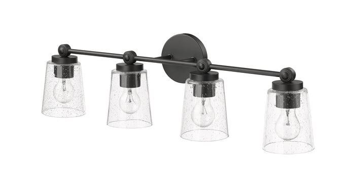 30.5'' Lauryn Matte Black 4 Light Bath Vanity
