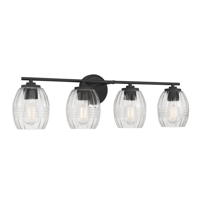 30.5'' Miravelle Matte Black 4 Light Bath Vanity