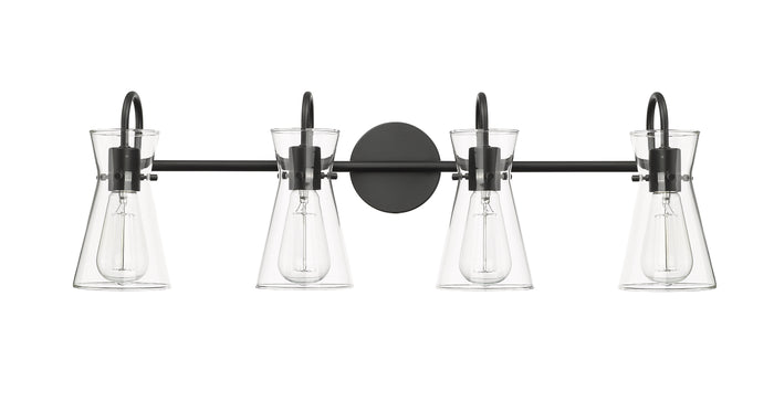 30.7'' Camellia Matte Black 4 Light Bath Vanity