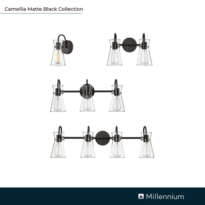 30.7'' Camellia Matte Black 4 Light Bath Vanity