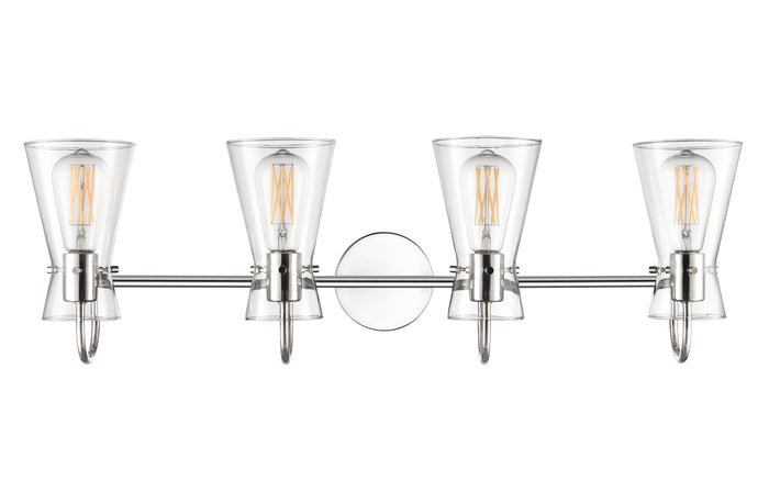 30.75'' Camellia Polished Nickel 4 Light Bath Vanity