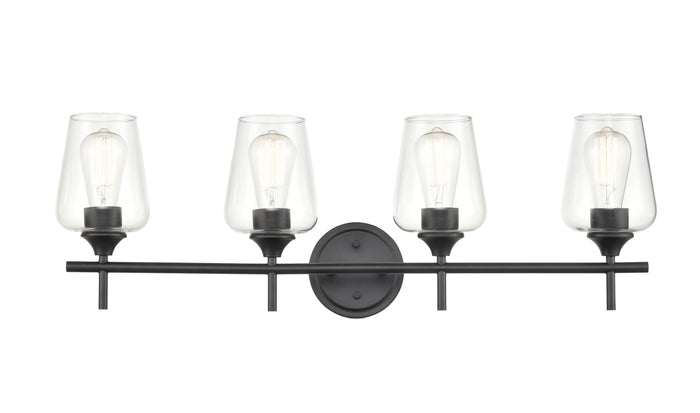 31'' Ashford Matte Black 4 Light Bath Vanity