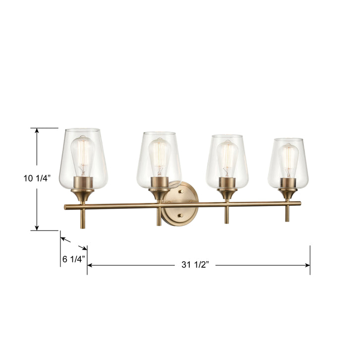 31'' Ashford Modern Gold 4 Light Bath Vanity