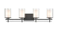 31'' Huderson Matte Black 4 Light Bath Vanity