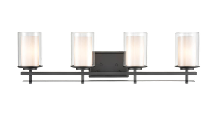 31'' Huderson Matte Black 4 Light Bath Vanity
