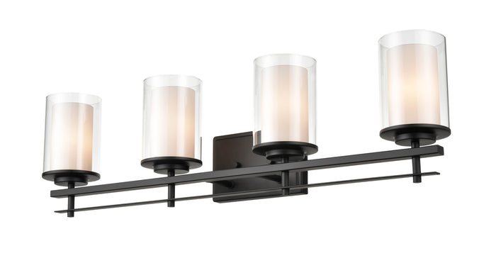 31'' Huderson Matte Black 4 Light Bath Vanity